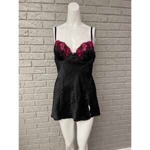 Apt 9 Intimates Black & Pink Lace Teddy Lingerie Size L